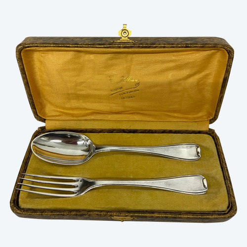 Solid silver christening cutlery