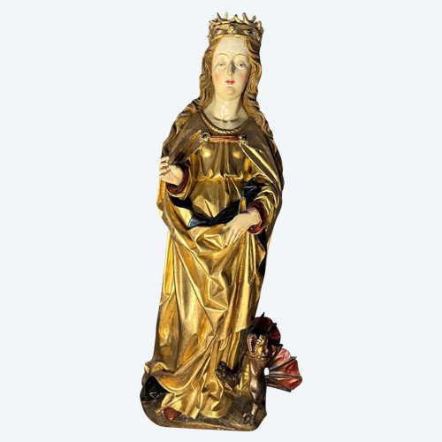 Grande sculpture de Sainte Marguerite - Circa 1500