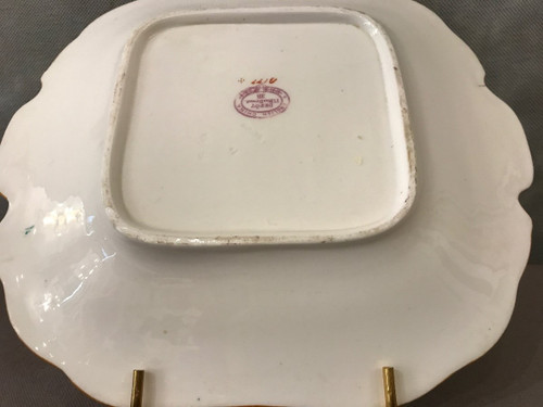 Bellissimo piatto da torta in porcellana inglese di Minton del XIX secolo 