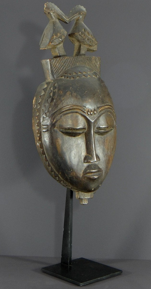 Ivory Coast, Yaouré People, Circa 1950, Anthropomorphic Dance Mask, "dyé" Society.