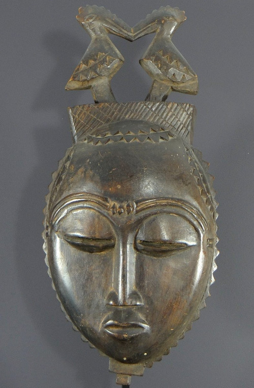 Ivory Coast, Yaouré People, Circa 1950, Anthropomorphic Dance Mask, "dyé" Society.