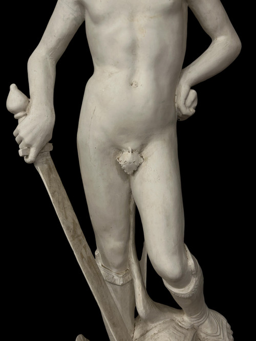 David Nach Donatello Bedeutende Gipsskulptur aus dem 20. Jahrhundert H 145 Cm