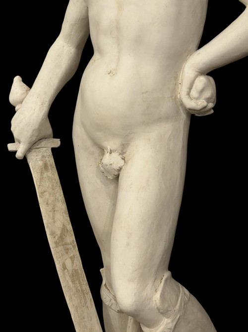 David Nach Donatello Bedeutende Gipsskulptur aus dem 20. Jahrhundert H 145 Cm