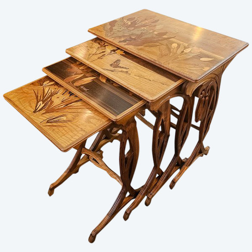 Emile Gallé Tables Gigognes Art Nouveau "Daturas