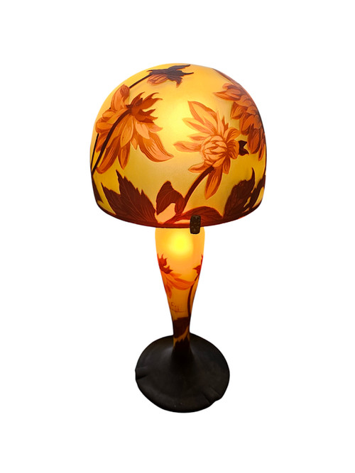 Muller Frères Lunéville "Dahlias" Mushroom Lamp