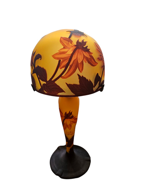 Muller Frères Lunéville "Dahlias" Mushroom Lamp