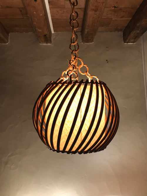 Rattan hanging lamp from the 1950s.