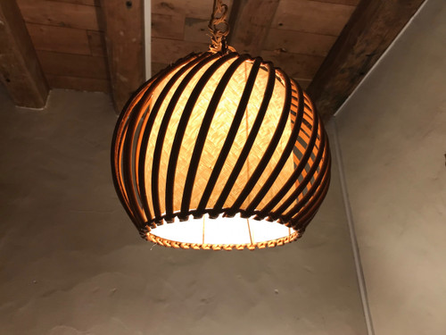 Rattan hanging lamp from the 1950s.