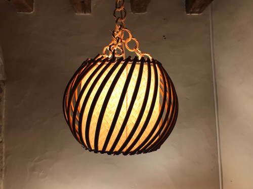 Rattan hanging lamp from the 1950s.