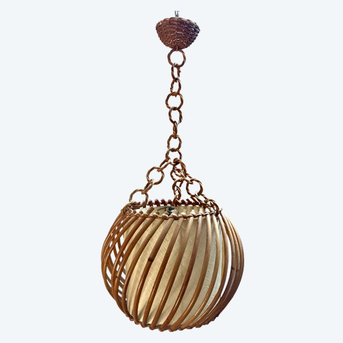 Rattan hanging lamp from the 1950s.