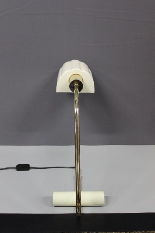 Italian desk lamp in gilded metal circa 1980