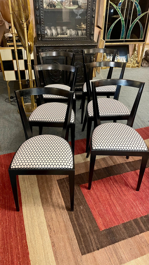 Suite de chaises Livia en bois laqué, Gio Ponti, XXe siècle