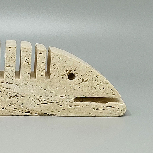 1970 Original Big Travertine Fish Sculpture by Enzo Mari for F.lli Mannelli