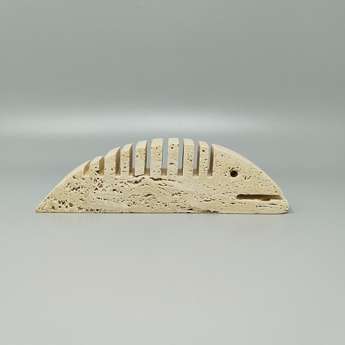 1970 Original Big Travertine Fish Sculpture by Enzo Mari for F.lli Mannelli