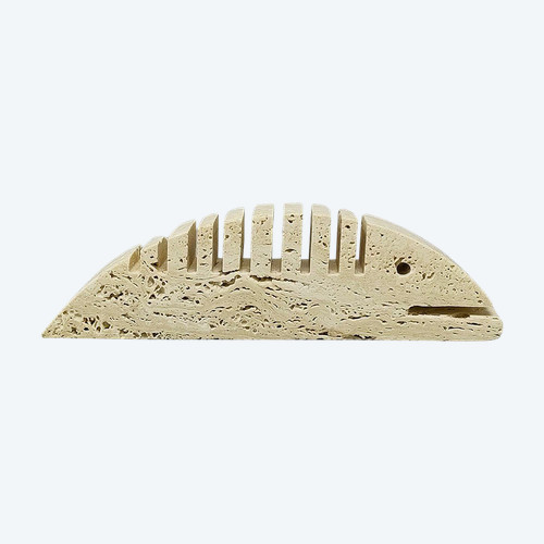 1970 Original Big Travertine Fish Sculpture by Enzo Mari for F.lli Mannelli