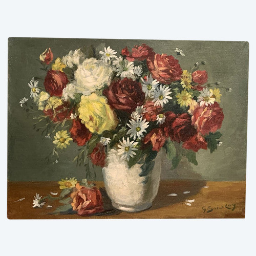 Fleurs, signé : G. Saint LAY, vers 1900, École Française