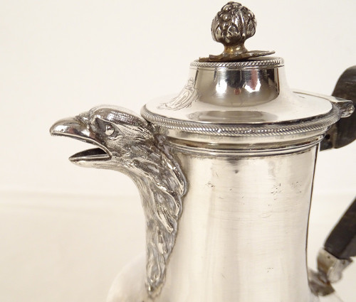 Louis XVI coffee pot Silver Fermiers Généraux Paris 18th century eagle