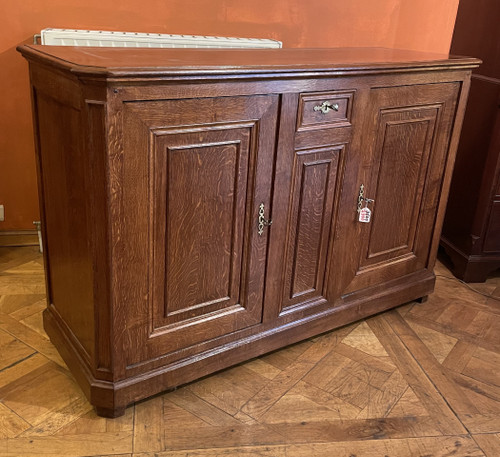 Large Oak Buffet With Two Doors - 19th Century