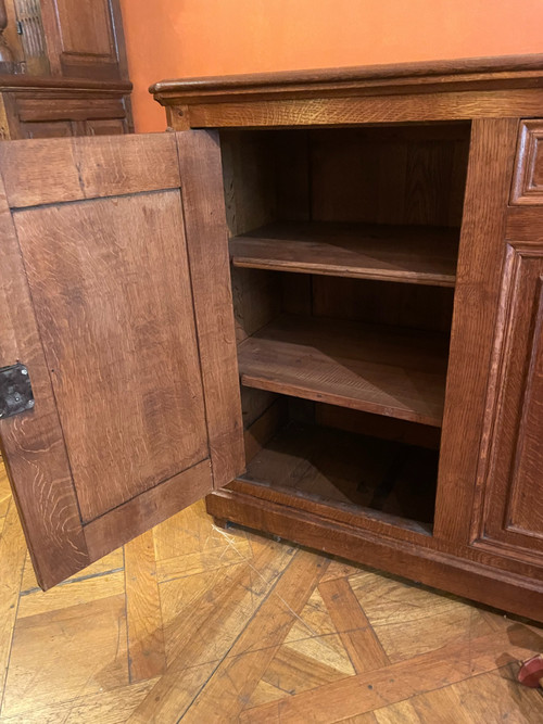 Large Oak Buffet With Two Doors - 19th Century