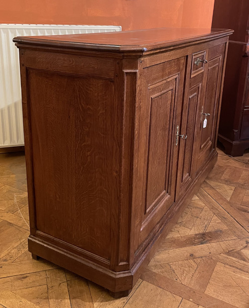 Large Oak Buffet With Two Doors - 19th Century