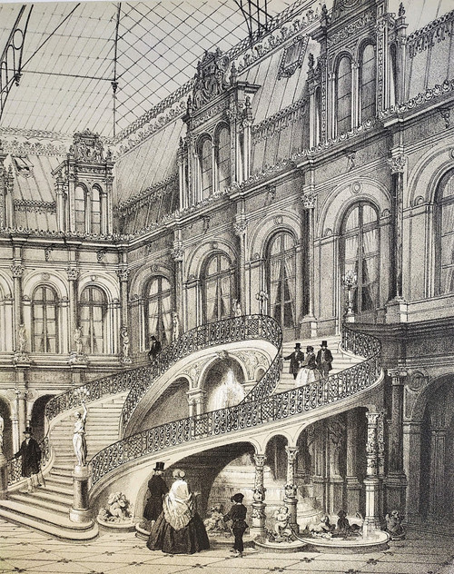 Paris Hôtel De Ville Lithographie 19ème 