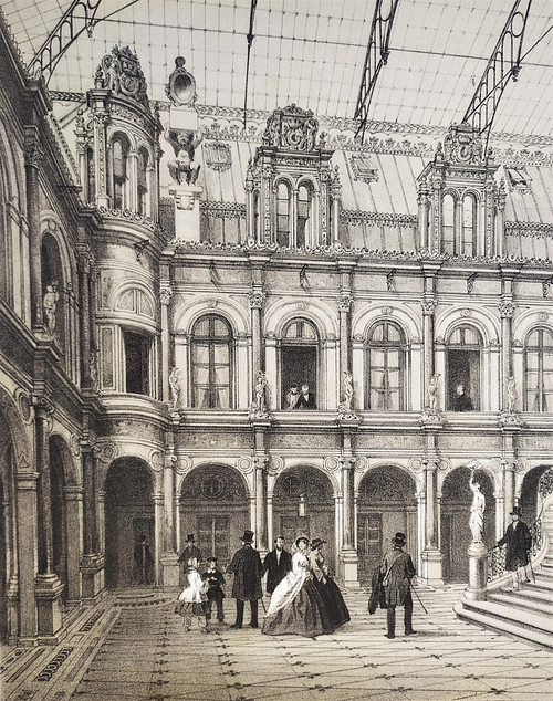 Paris Hôtel De Ville Lithographie 19ème 