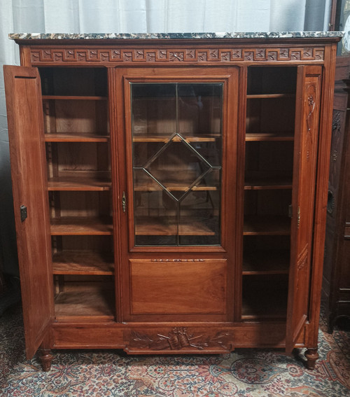 Louis XVI walnut bookcase