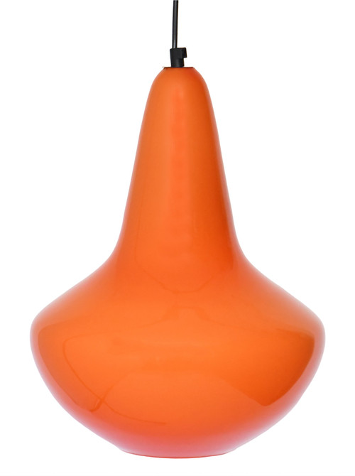 Hanging lamp in orange opaline from the 1960s