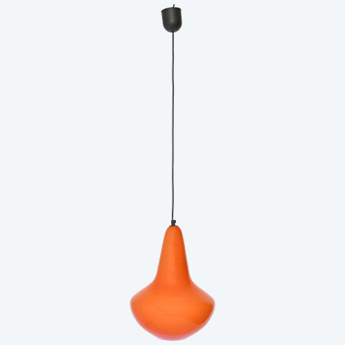 Hanging lamp in orange opaline from the 1960s