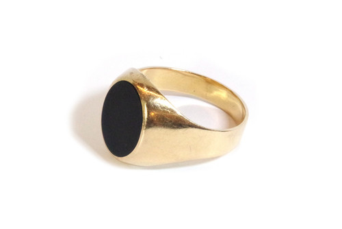 Large signet onyx ring in 18k gold, men's ring, ring for men, onyx ring, signet, Man jewelry