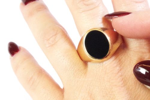 Large signet onyx ring in 18k gold, men's ring, ring for men, onyx ring, signet, Man jewelry