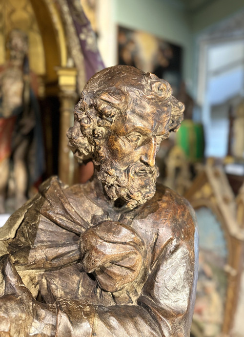 Important Pair Of Saint Peter And Saint Paul Sculptures - 17th century