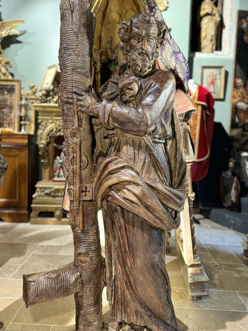 Important Pair Of Saint Peter And Saint Paul Sculptures - 17th century