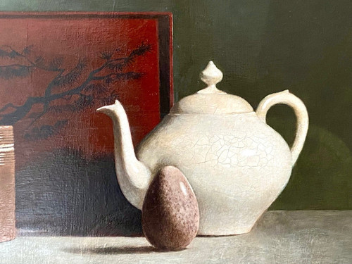 Jean Bailly (b. 1940), Nature Morte à La Théière painting.