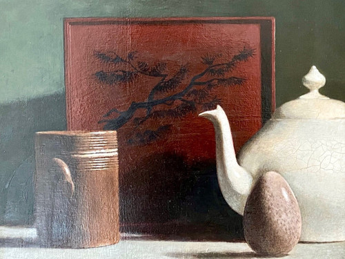 Jean Bailly (b. 1940), Nature Morte à La Théière painting.