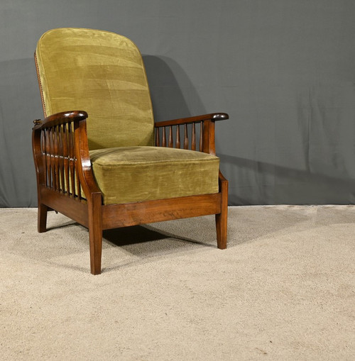 Fauteuil Morris en Hêtre, Art & Craft, Angleterre – 1920