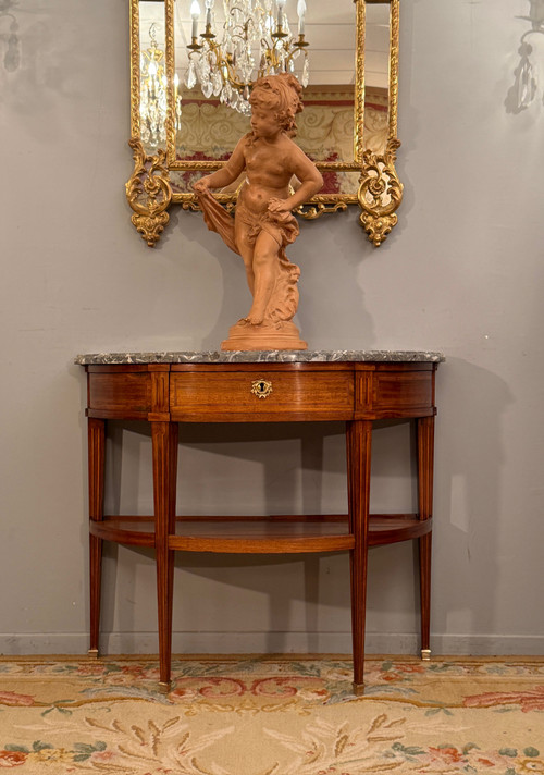 Louis XVI period half-moon console About 1780