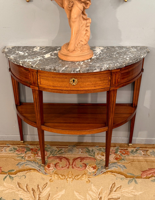 Louis XVI period half-moon console About 1780