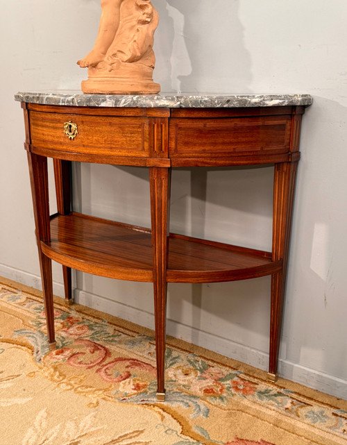 Louis XVI period half-moon console About 1780