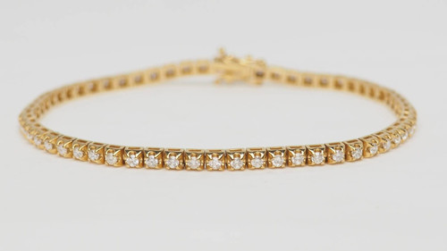 River bracelet in yellow gold and diamonds 1.50ct