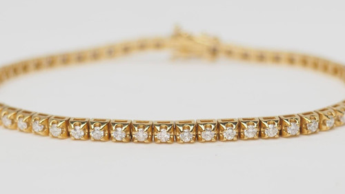 River bracelet in yellow gold and diamonds 1.50ct