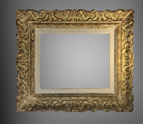 MONTPARNASSE FRAME IN CARVED WOOD FROM THE 30'S FOR PAINTING 41 CM X 33 CM