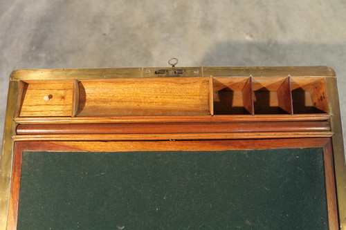 Charles X conversion travel desk in burr walnut, 19th century