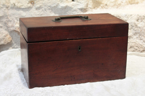 English tea chest with glass mixer 19th century