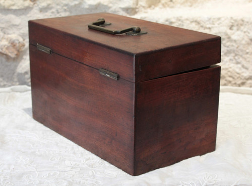 English tea chest with glass mixer 19th century