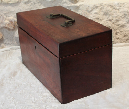 English tea chest with glass mixer 19th century