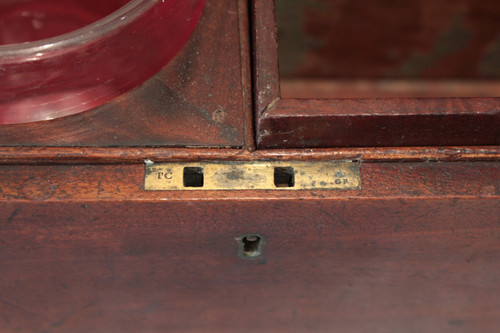 English tea chest with glass mixer 19th century