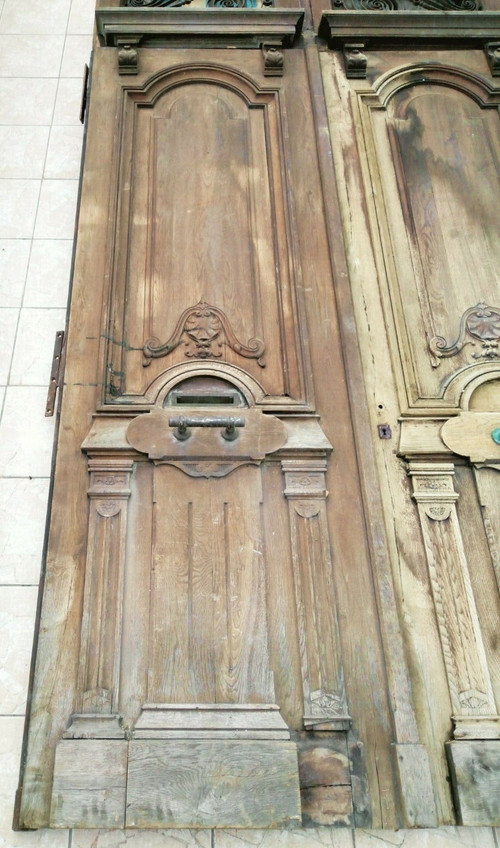 Grande porta doppia in rovere Luigi XV