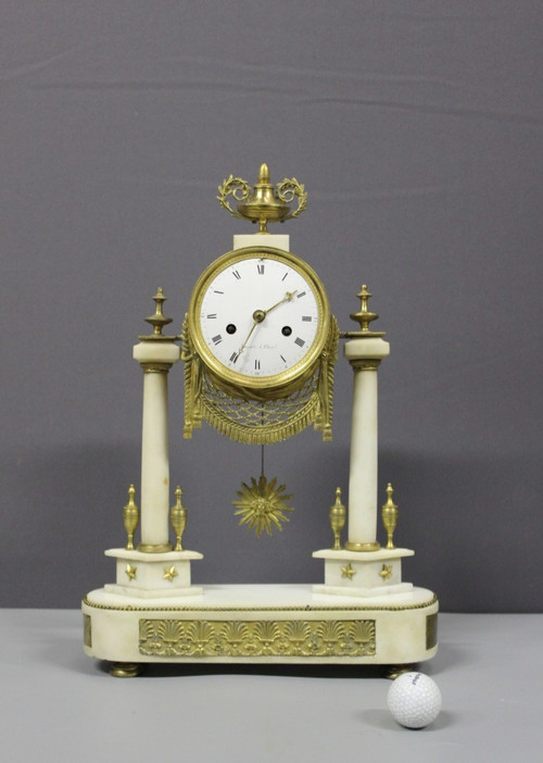 Louis XVI Marble And Bronze Clock Circa 1800