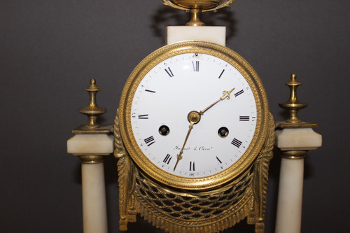 Louis XVI Marble And Bronze Clock Circa 1800